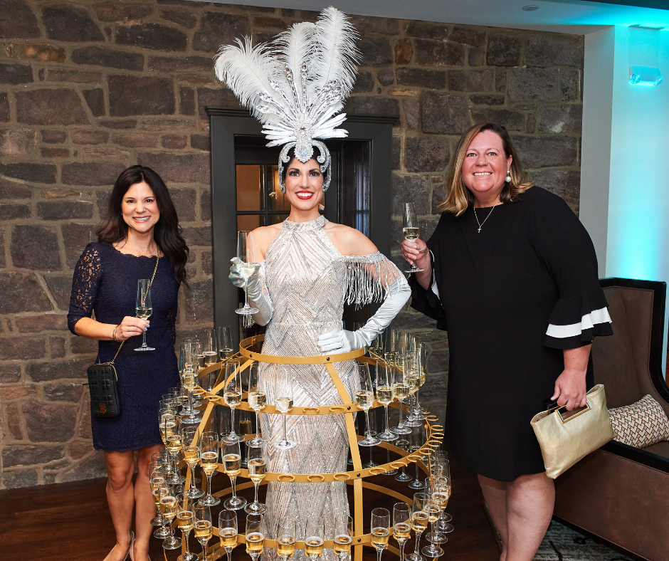 Champagne Skirt Greeter in Headdress