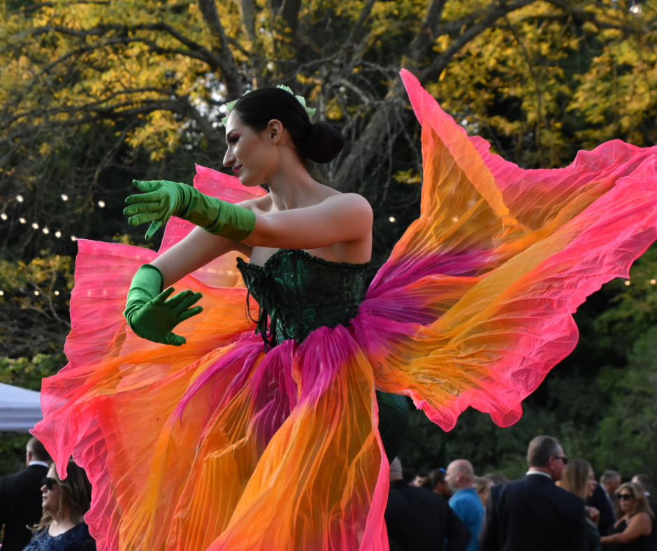 Living flower themed performer for corporate event