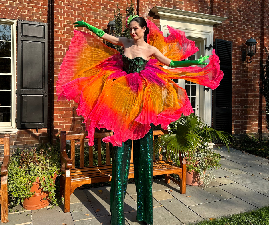 Living Flower Themed Performer Stilt Walker