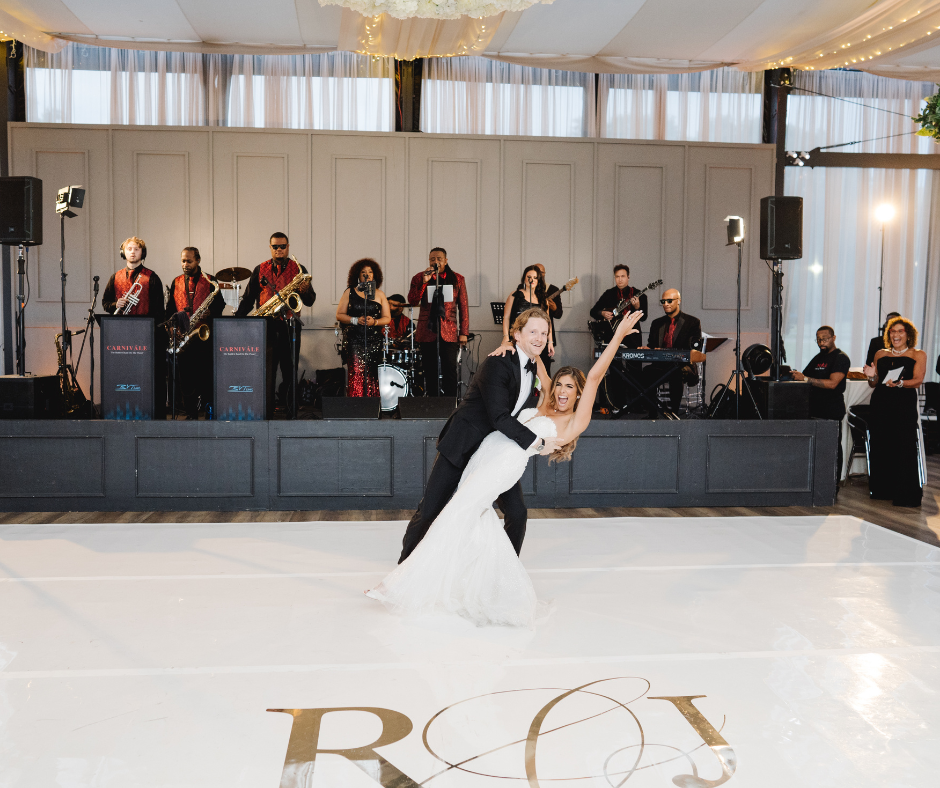 Bride & Groom First Dance with Wedding Band