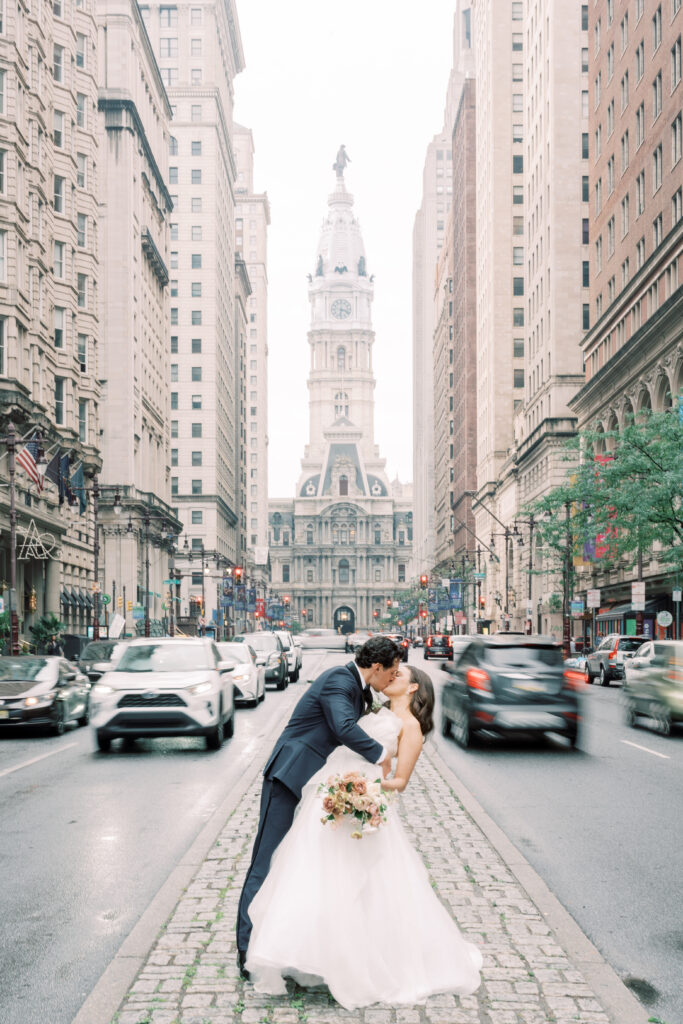 Newlyweds in front of City Hall by Grace Ardor