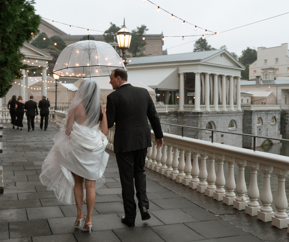 Bride & Groom Rainy Wedding Day