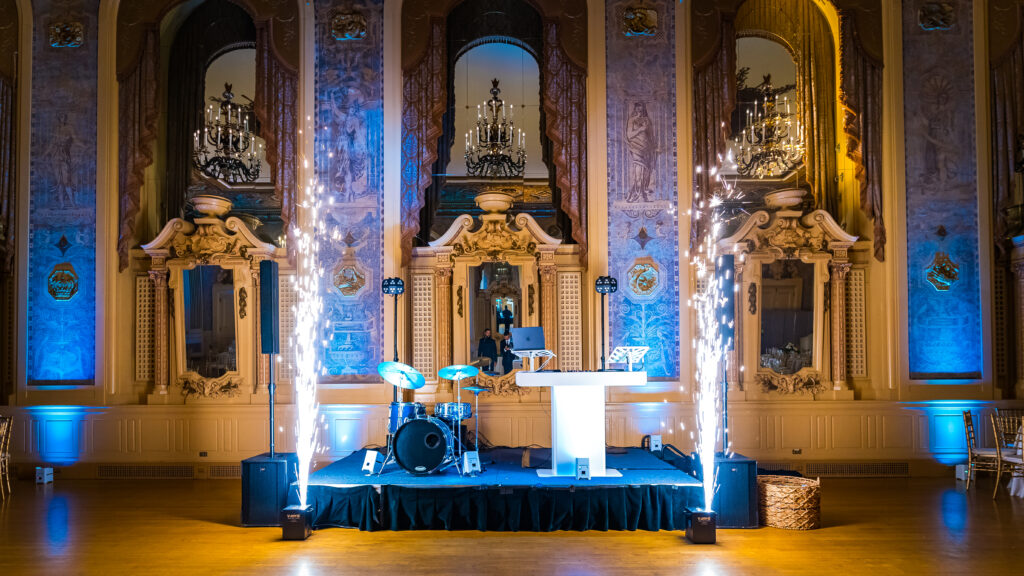 DJ with Uplights, Sparklers, and, Drums at the Hotel DuPont