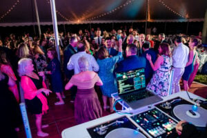 DJ and Wedding Guests on Dance Floor