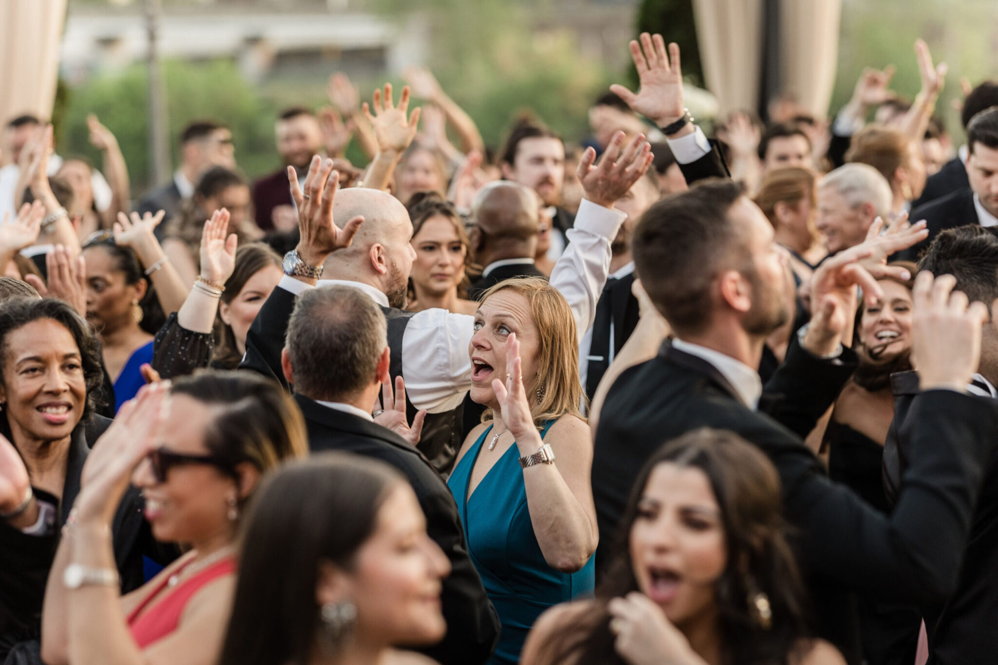 Guests dancing at wedding with DJ Pat