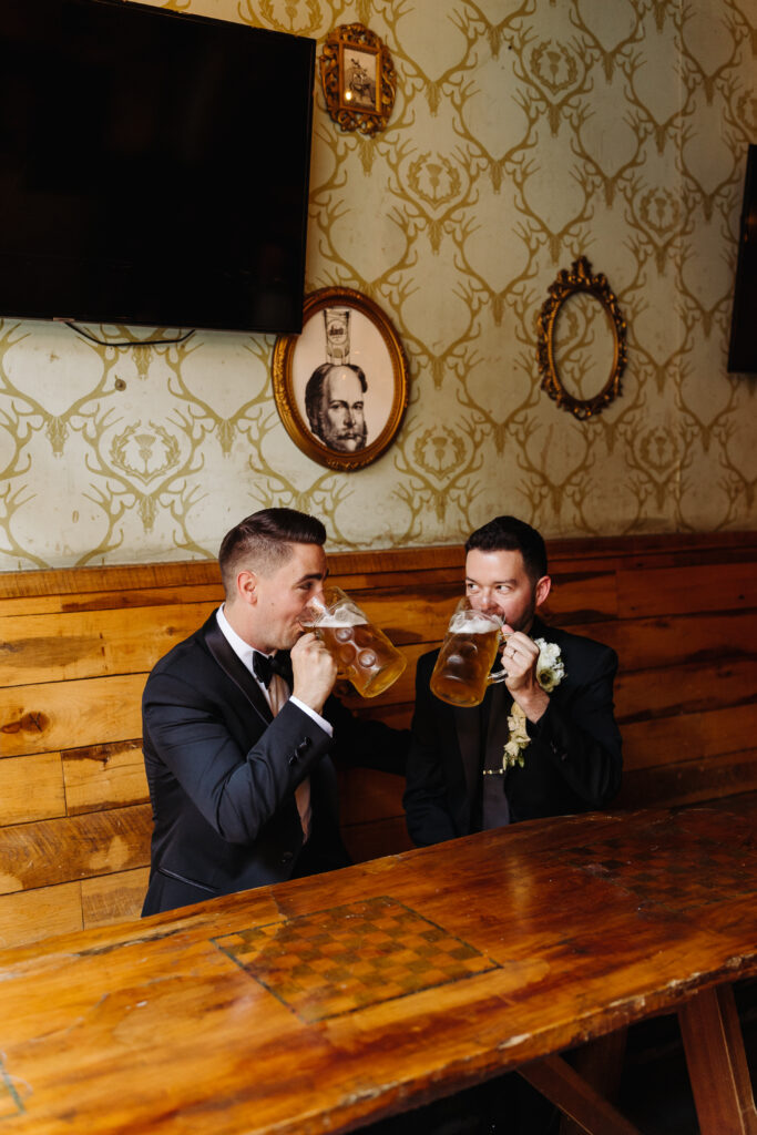 Sharing Their First Toast as Newlyweds