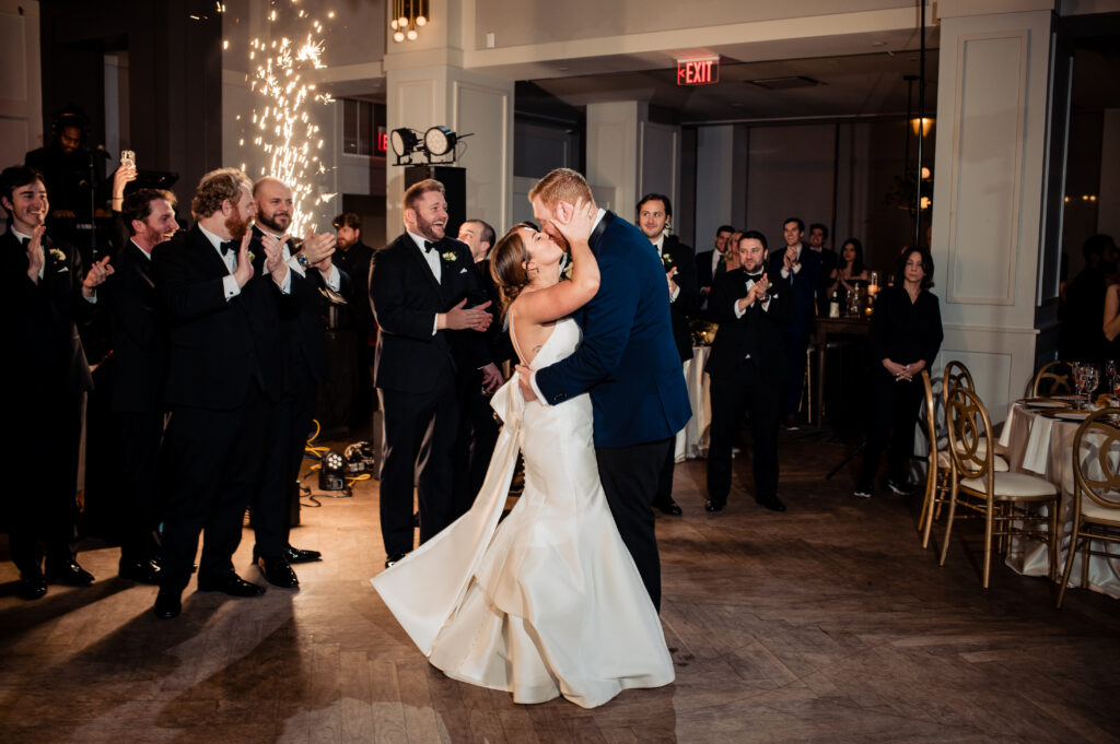 BVTLive! Elevation performs for bride and groom as they dance on the dance floor for their wedding reception