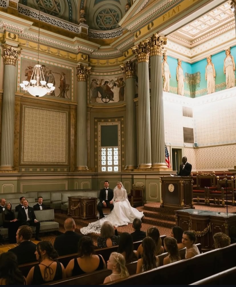 Bride and Groom Corinthinan Hall