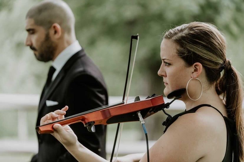 Live Violinist at Wedding Ceremony by M2 Photography