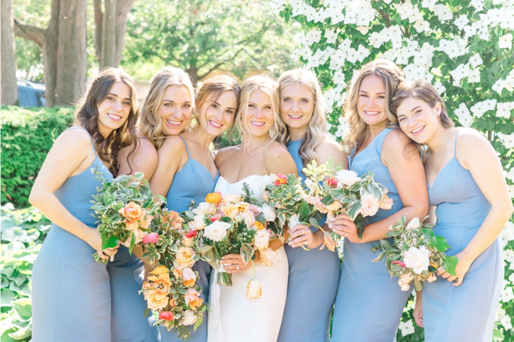 summer wedding bridal party