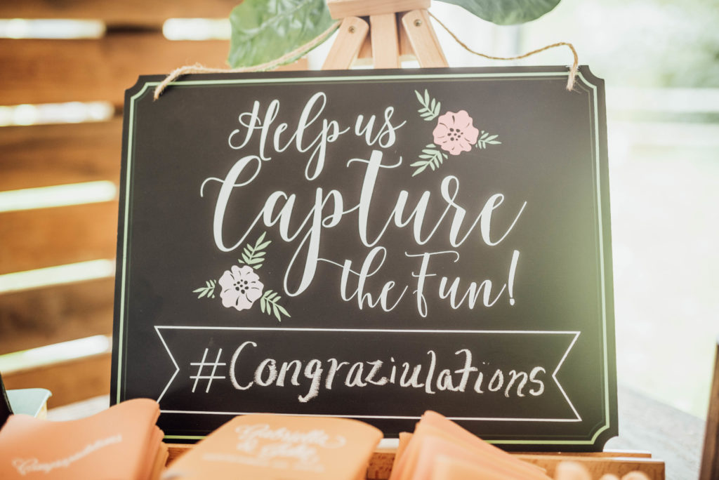 Custom wedding hashtag