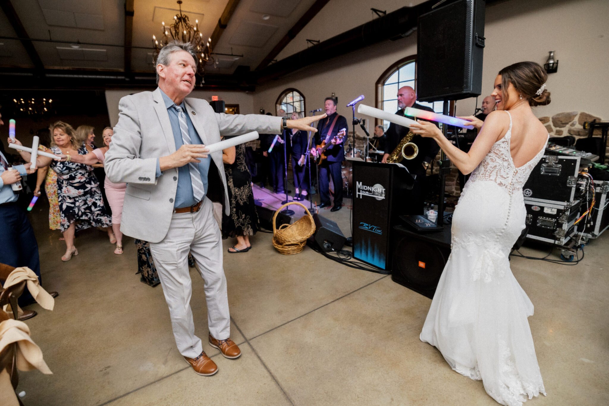 Bride and Guest at Wedding Reception