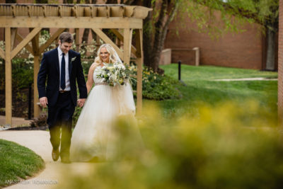 Bride and Groom walking together