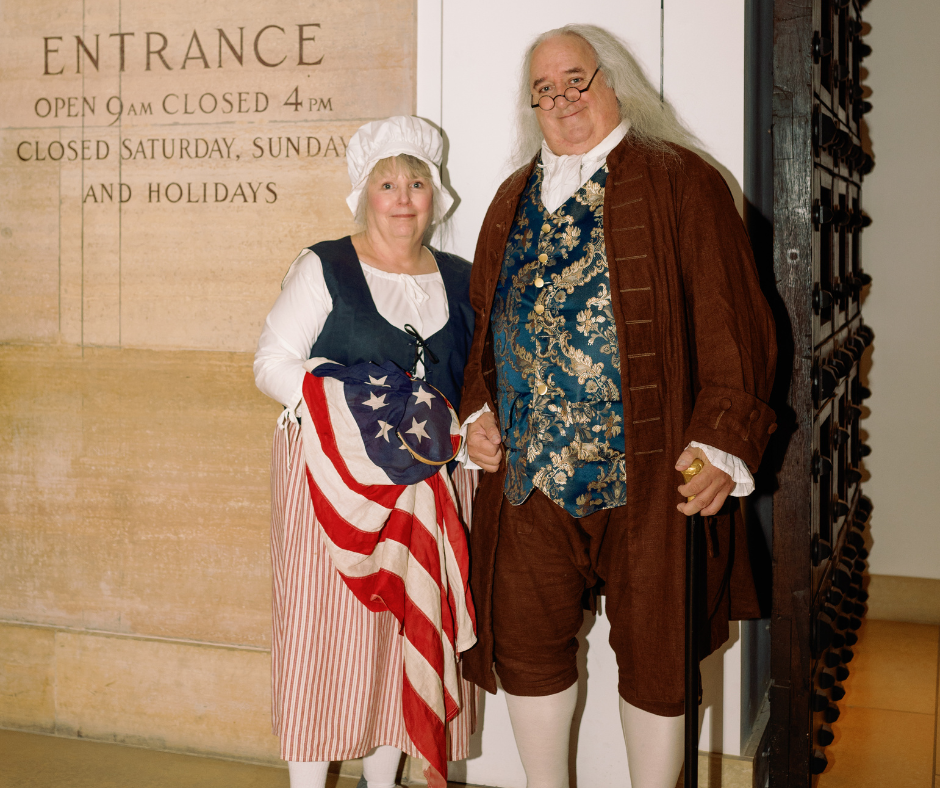 Ben Franklin and Betsy Ross Philadelphia Impersonators for Best of Philly 50th Anniversary Soiree by DuSoleil Photo