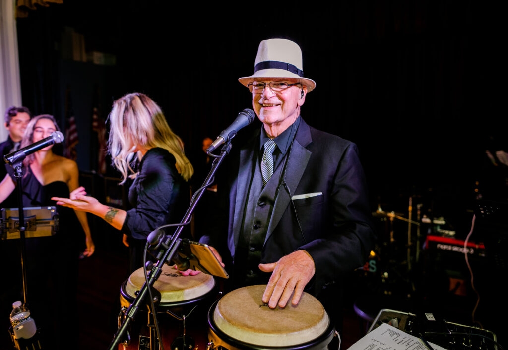 Dennis Bloomingdale playing percussion at Germantown Cricket Club